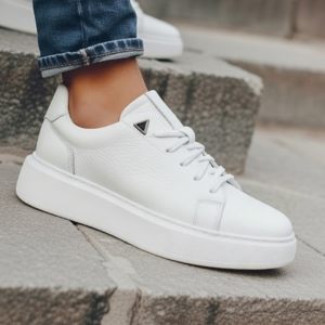 basket sport chic blanc cuir (réf. m1005b)