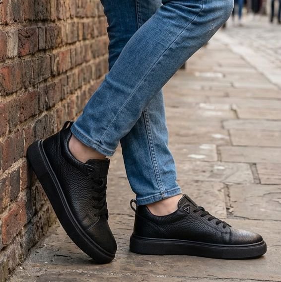 Basket Sport Chic NOIR CUIR (réf. M1005N)