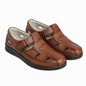 sandales homme orthopÉdique 100 % cuir noir (f1001n) copier