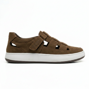 sandales homme 100 % cuir nubick marron (réf. slx01m)