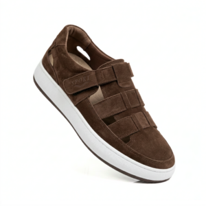 sandales homme 100 % cuir daim marron (réf. slx01dm)