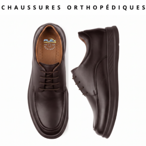 chaussures orthopÉdique 100 % cuir marron (cf1001m)