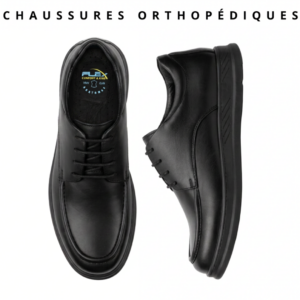 chaussures homme orthopÉdique 100 % cuir noir (cf1001n)