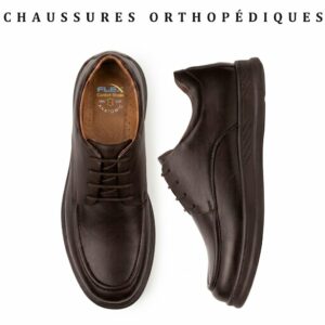 chaussures orthopÉdique 100 % cuir marron (cf1001m)