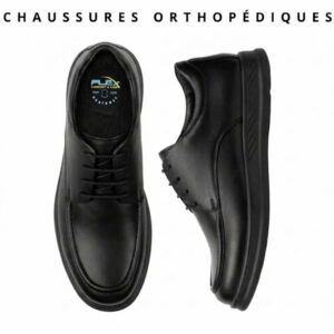 chaussures homme orthopÉdique 100 % cuir noir (cf1001n)