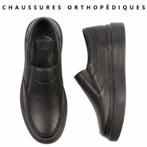 chaussures orthopÉdique 100 % cuir noir (cf1002n)