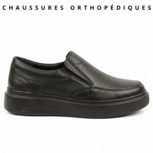 chaussures orthopÉdique 100 % cuir noir (cf1002n)
