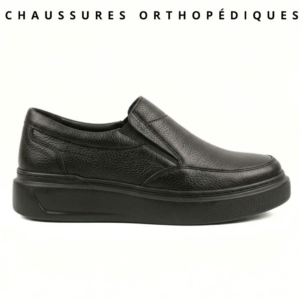 chaussures orthopÉdique 100 % cuir noir (cf1002n)